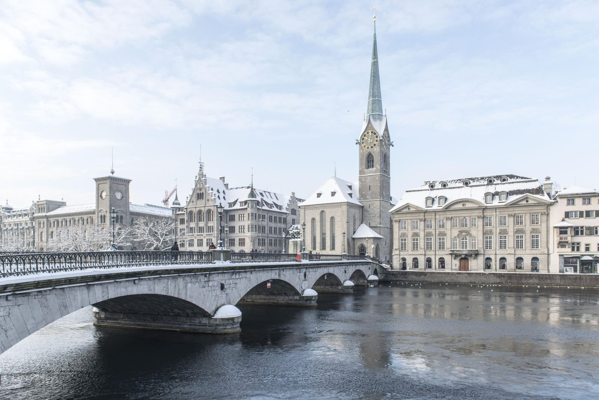 ZUERICH OLD TOWN FRAUMUENSTER WINTER